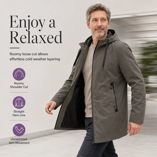 🌬️ Wind Protection, Clean Everyday Fit | Men's Hooded Windbreaker Coat