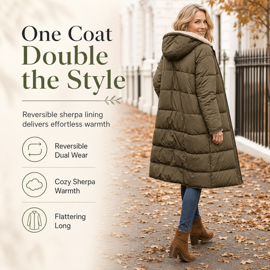 🧥 Two Looks, One Cozy Coat | Women's Reversible Hooded Padded Coat ⚡ Free Shipping