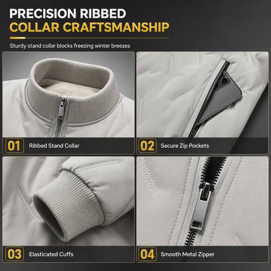 Men's Winter Fleece-Lined Padded Coat