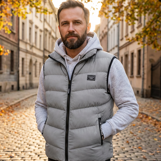 🦺 Warm Core, Easy Movement | Men's Padded Stand-Collar Vest ⚡