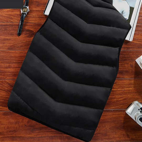 🦺 Warm Core, Easy Movement | Men's Padded Stand-Collar Vest ⚡
