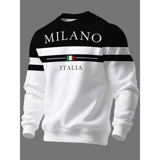💫 Statement Stripe Style | Men's Milano Italia Printed Crew-Neck Sweatshirt