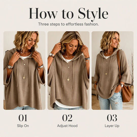 🍂Autumn Hot Sale 50% OFF🔥Women's Hooded Drawstring Knit Pullover