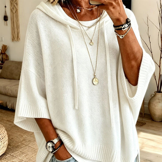 🍂Autumn Hot Sale 50% OFF🔥Women's Hooded Drawstring Knit Pullover