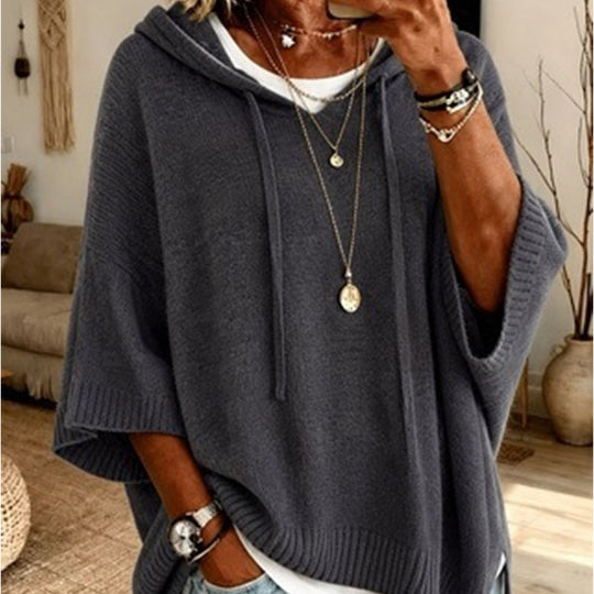 🍂Autumn Hot Sale 50% OFF🔥Women's Hooded Drawstring Knit Pullover