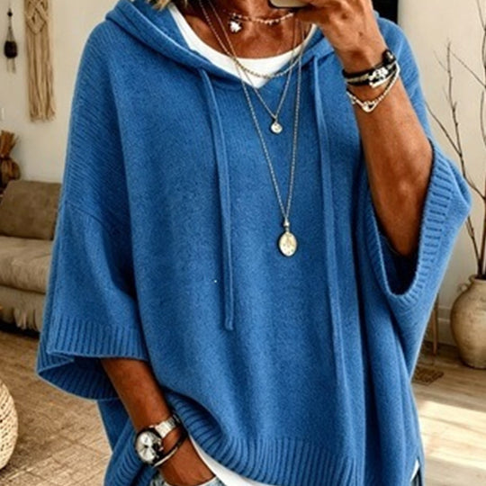 🍂Autumn Hot Sale 50% OFF🔥Women's Hooded Drawstring Knit Pullover