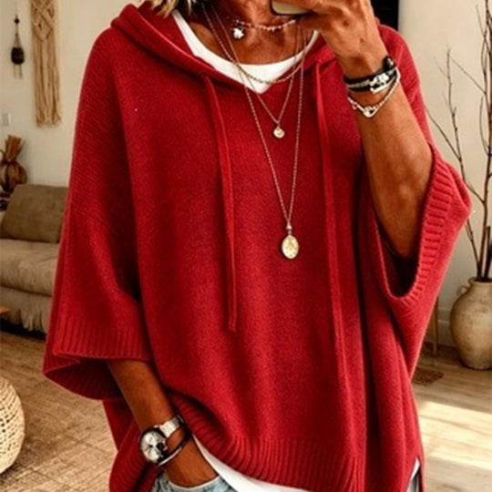 🍂Autumn Hot Sale 50% OFF🔥Women's Hooded Drawstring Knit Pullover