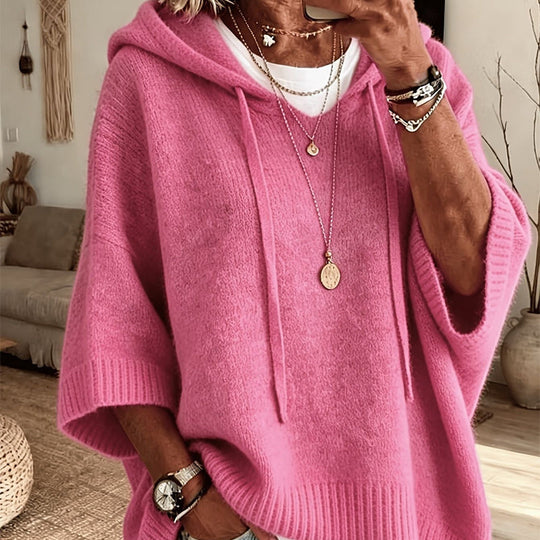 🍂Autumn Hot Sale 50% OFF🔥Women's Hooded Drawstring Knit Pullover