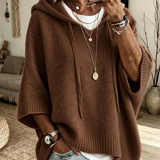 🍂Autumn Hot Sale 50% OFF🔥Women's Hooded Drawstring Knit Pullover