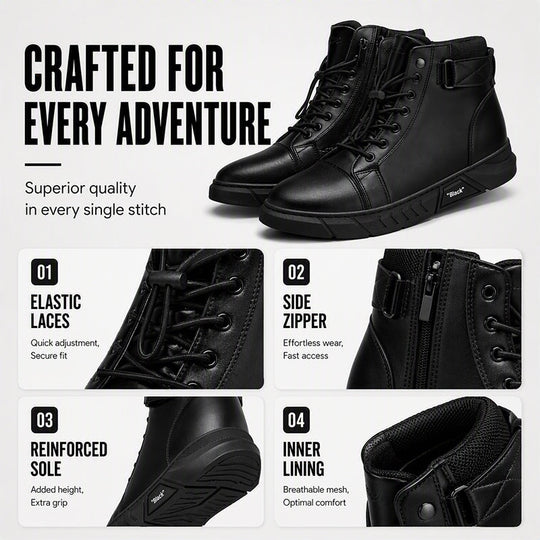 🥾 Built Tough for Every Step | Men's Waterproof Genuine Leather Combat Boots