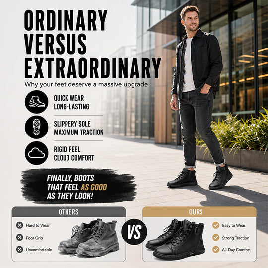 🥾 Built Tough for Every Step | Men's Waterproof Genuine Leather Combat Boots