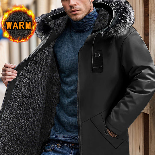 💕Free Shipping✈️Men's Windproof Hooded Thermal Mid-Length Parka Jacket