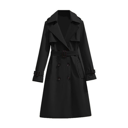 🧥 Smooth Drape, Polished Silhouette | Women's Mid-Length Trench Coat ⚡