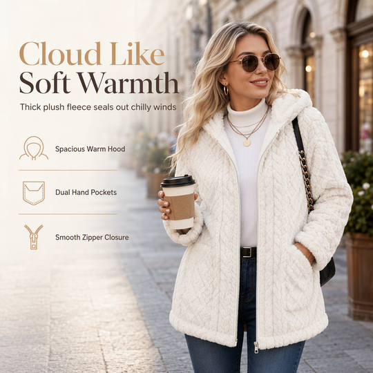 💖Black Friday Mega Deal – 50% off!💖👚✨Women's Casual Plush Solid Color Cardigan✨