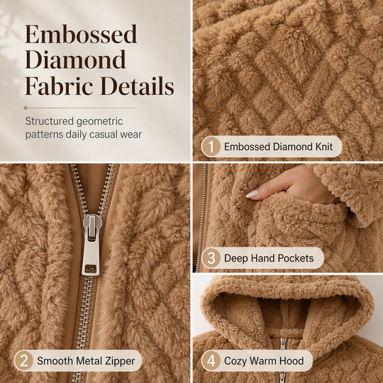 💖Black Friday Mega Deal – 50% off!💖👚✨Women's Casual Plush Solid Color Cardigan✨