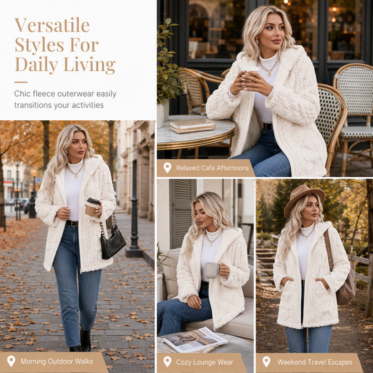 💖Black Friday Mega Deal – 50% off!💖👚✨Women's Casual Plush Solid Color Cardigan✨