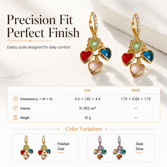 🌸 50% OFF NOW! 🌸Retro Colorful Heart Tassel Drop Earrings for Women Fashion Ear Buckle Jewelry