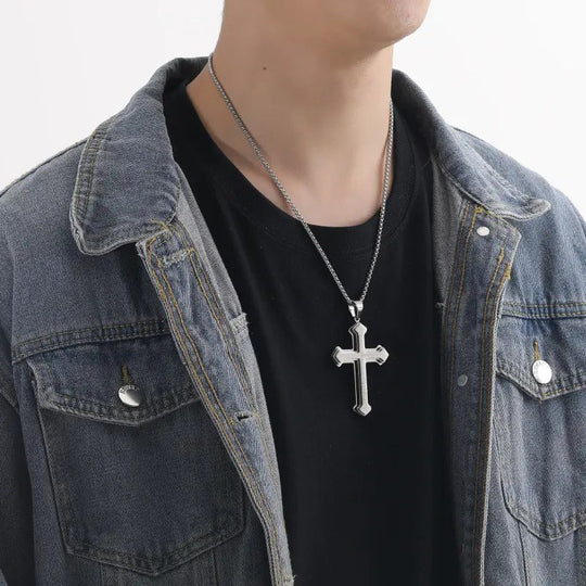 Men's Lord's Prayer Cross Necklace