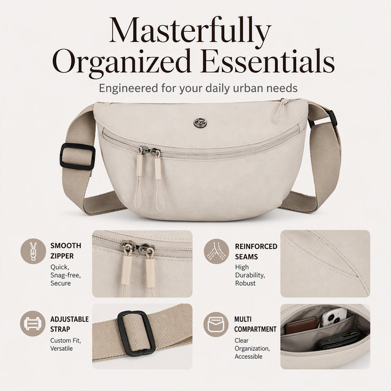🌙 Minimalist Style, Everyday Ease | Half-Moon Crossbody Bag