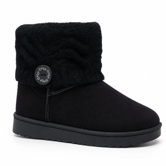 🥾 Warm Steps, Steady Grip | Women's Suede Faux-Fur Mid-Calf Boots