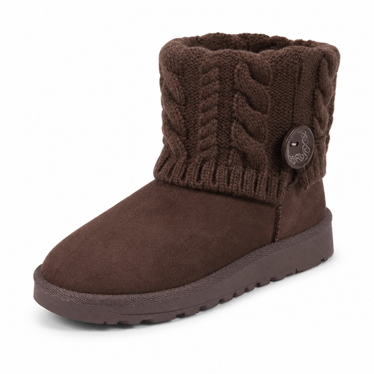 🥾 Warm Steps, Steady Grip | Women's Suede Faux-Fur Mid-Calf Boots