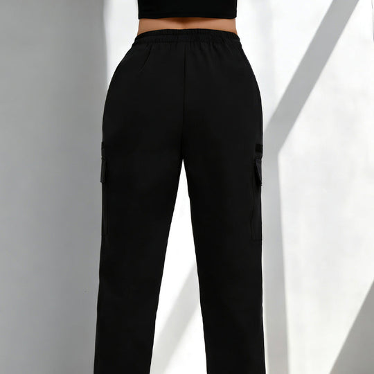 💥 Pockets Where You Need Them | Women's Drawstring Straight-Leg Cargo Pants
