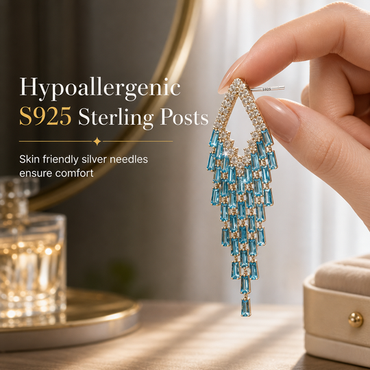 ✨ 30% OFF! 💎 Rhombus Cubic Zirconia Tassel Drop Earrings – Hypoallergenic S925 Sterling Silver Posts, Brilliant Crystal Fringes & Elegant Statement Design – Luxurious Shimmer for Every Occasion 🎀