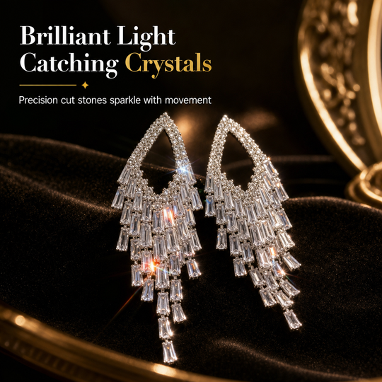 ✨ 30% OFF! 💎 Rhombus Cubic Zirconia Tassel Drop Earrings – Hypoallergenic S925 Sterling Silver Posts, Brilliant Crystal Fringes & Elegant Statement Design – Luxurious Shimmer for Every Occasion 🎀