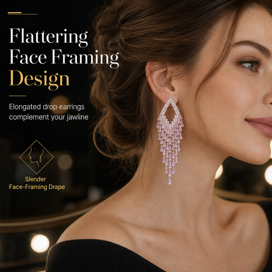 ✨ 30% OFF! 💎 Rhombus Cubic Zirconia Tassel Drop Earrings – Hypoallergenic S925 Sterling Silver Posts, Brilliant Crystal Fringes & Elegant Statement Design – Luxurious Shimmer for Every Occasion 🎀