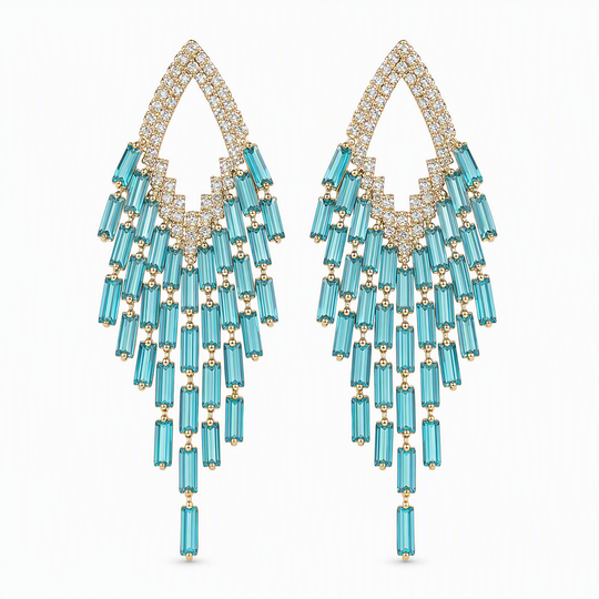 ✨ 30% OFF! 💎 Rhombus Cubic Zirconia Tassel Drop Earrings – Hypoallergenic S925 Sterling Silver Posts, Brilliant Crystal Fringes & Elegant Statement Design – Luxurious Shimmer for Every Occasion 🎀