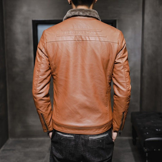 🧥 Plush-Lined Warmth, Refined Leather-Look Style | Men's Zip Jacket