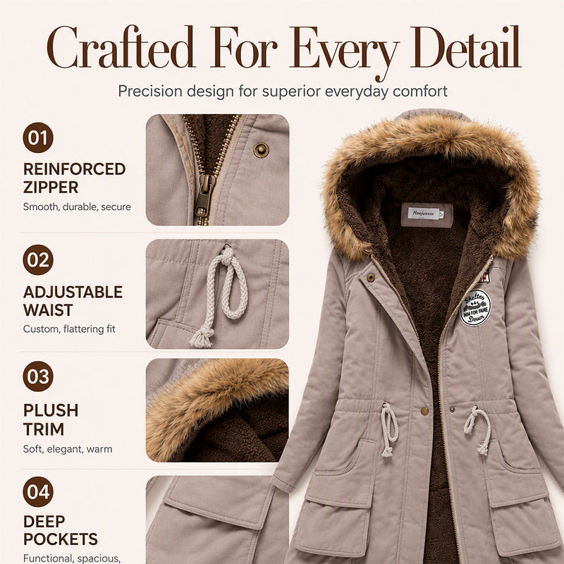 🖤Black Friday Sale:50% OFF🖤🧥 Cozy Coverage, Easy Movement | Women's Warm-Lined Hooded Parka Jacket