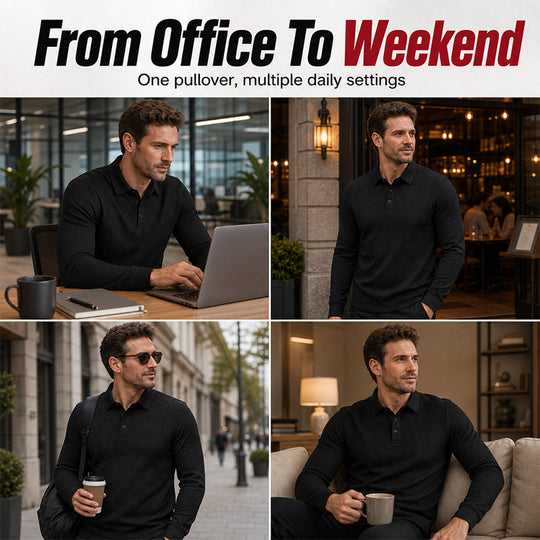 Men's Textured Long Sleeve Lightweight Sweatshirt