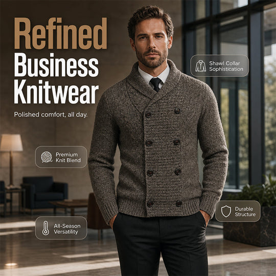 💕Free Shipping✈️Men's Double Breasted Shawl Collar Knit Cardigan