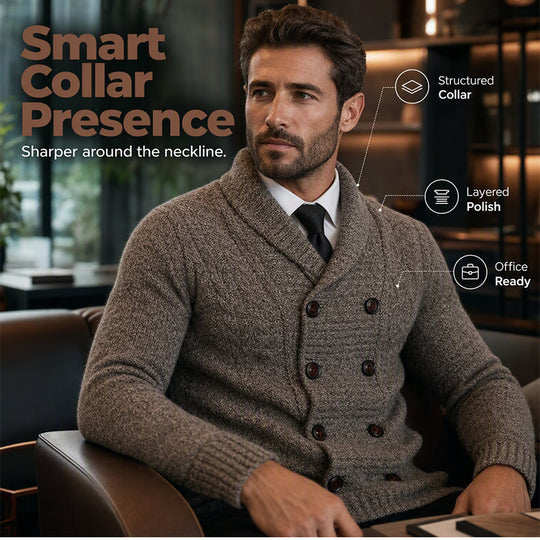 💕Free Shipping✈️Men's Double Breasted Shawl Collar Knit Cardigan