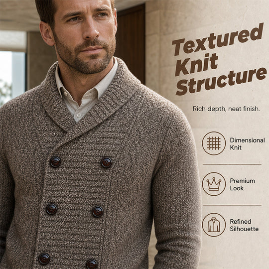 💕Free Shipping✈️Men's Double Breasted Shawl Collar Knit Cardigan