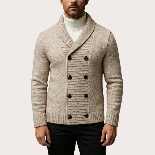 💕Free Shipping✈️Men's Double Breasted Shawl Collar Knit Cardigan