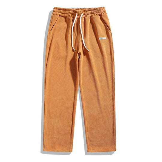 👖 Textured Everyday Style | Men’s Relaxed Straight-Leg Corduroy Pants