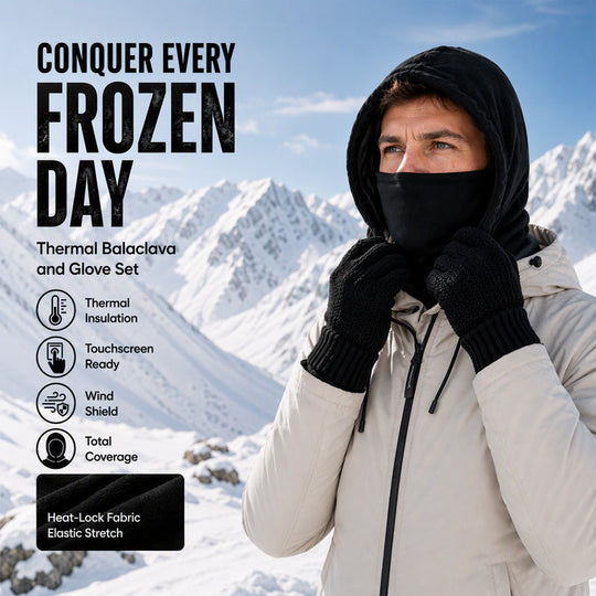 Balaclava Hood with Touchscreen Gloves & Socks Set
