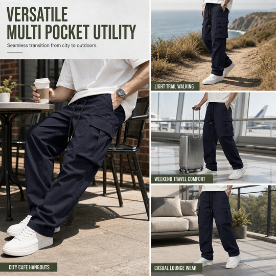 👖 Lightweight Feel, Utility Pockets | Men's Drawstring Cargo Pants