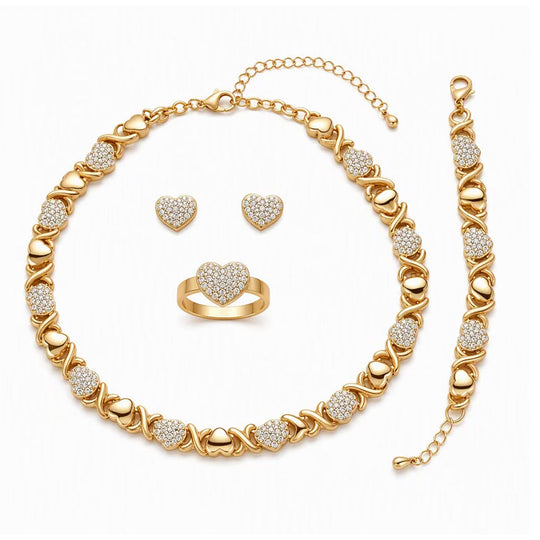 💖 LIMITED-TIME 30% OFF! ✨ Classic Heart 4-Piece Jewelry Set – Sparkling, Lightweight, Multi-occassion 🎀