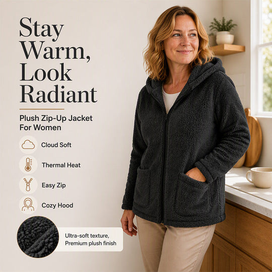 Women's Casual Plush Hooded Jacket