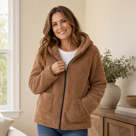 Women's Casual Plush Hooded Jacket