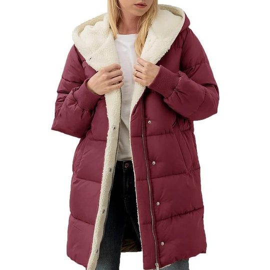 🔥  Women's Mid-Length Padded Coat with Hood