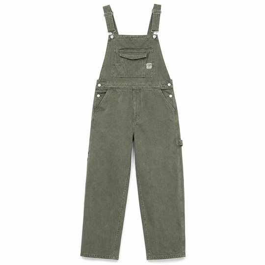 Men's Heavyweight Cotton Denim Overalls Relaxed Fit Straight Leg Dungarees with Multi Pocket Utility