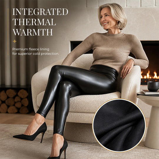 Women's High-Waisted PU Leather Leggings
