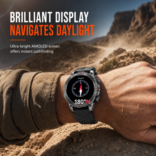 Rugged Smart Watch with Bluetooth Call & Health Monitor