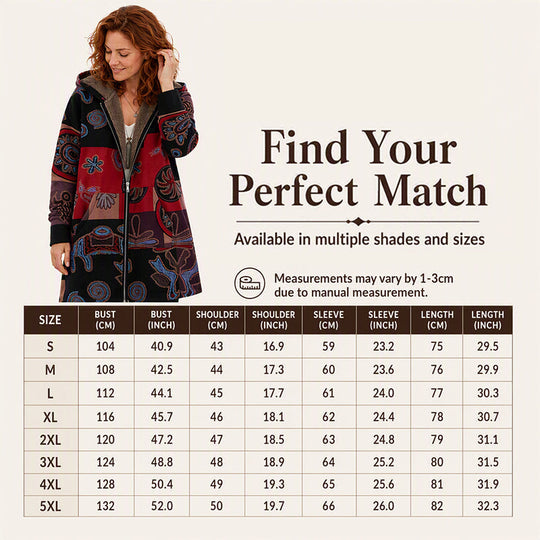 🍂 Artistic Everyday Style | Women’s Vintage Leaf Print Hooded Coat