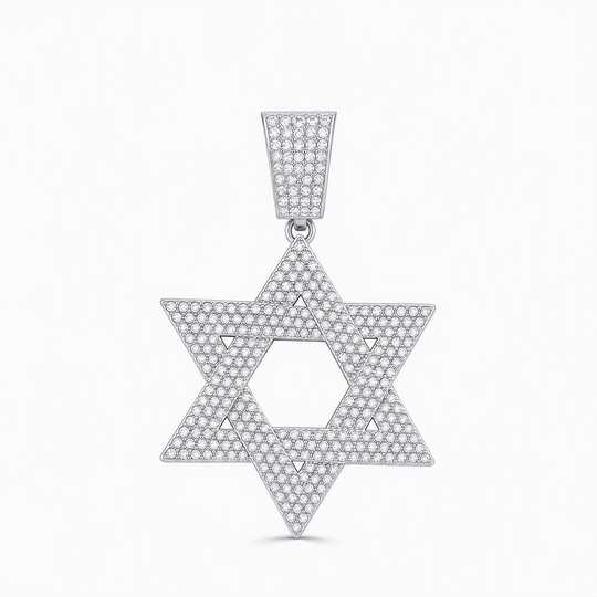 ⏳Limited-time 50% off⏰Hip Hop Iced Out Rhinestone Hollow Star of David with 50cm Chain✡️📿
