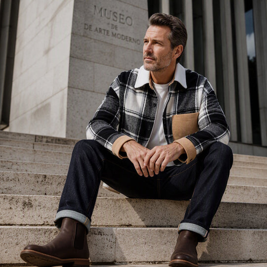 Men's Casual Plaid Shirt Jacket